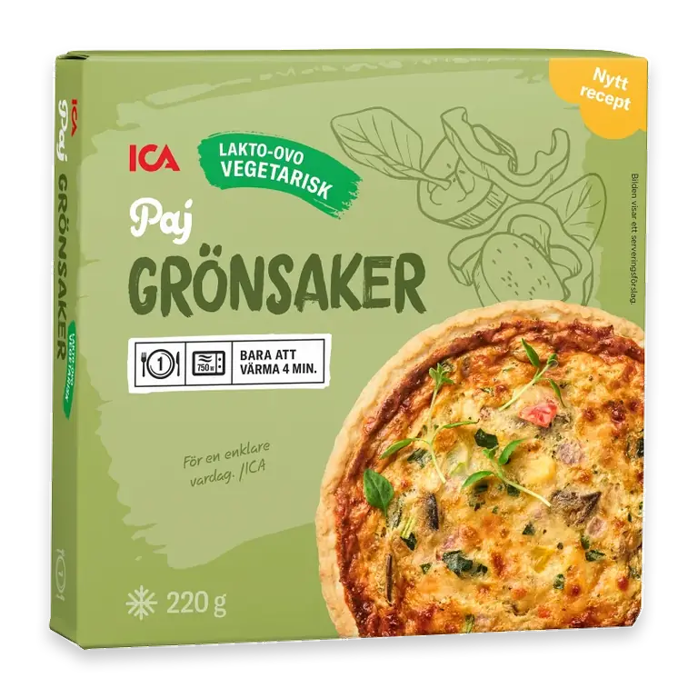 Grönsakspaj med fullkorn Fryst 220g