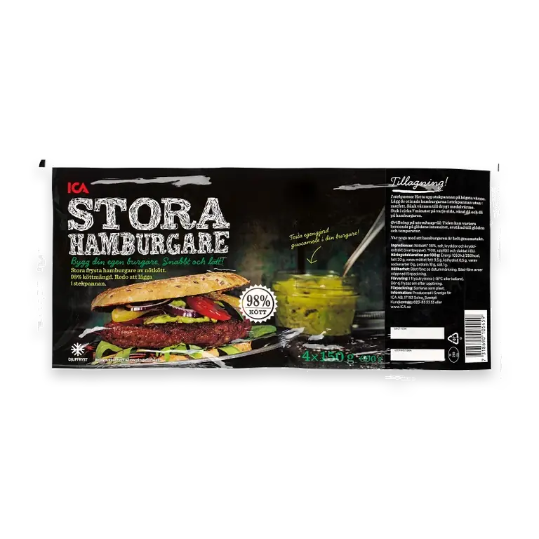 Hamburgare Fryst 4x150g 600g