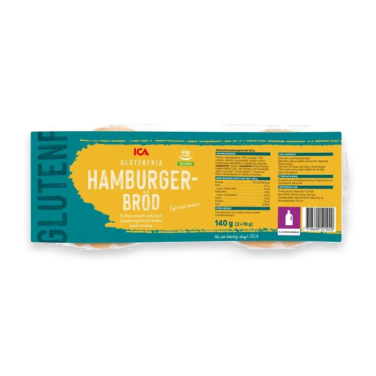 Hamburgerbröd Glutenfritt 2-p 70g