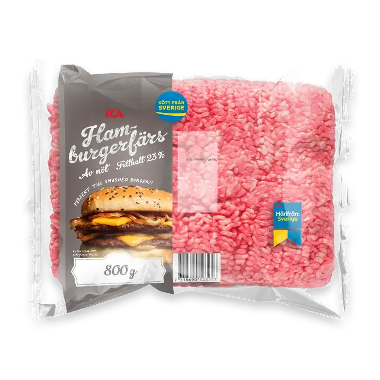 Hamburgerfärs Färsk av nöt 23% 800g
