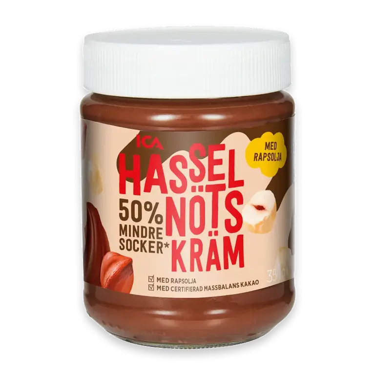 Hasselnötskräm 50% Mindre Socker 350g