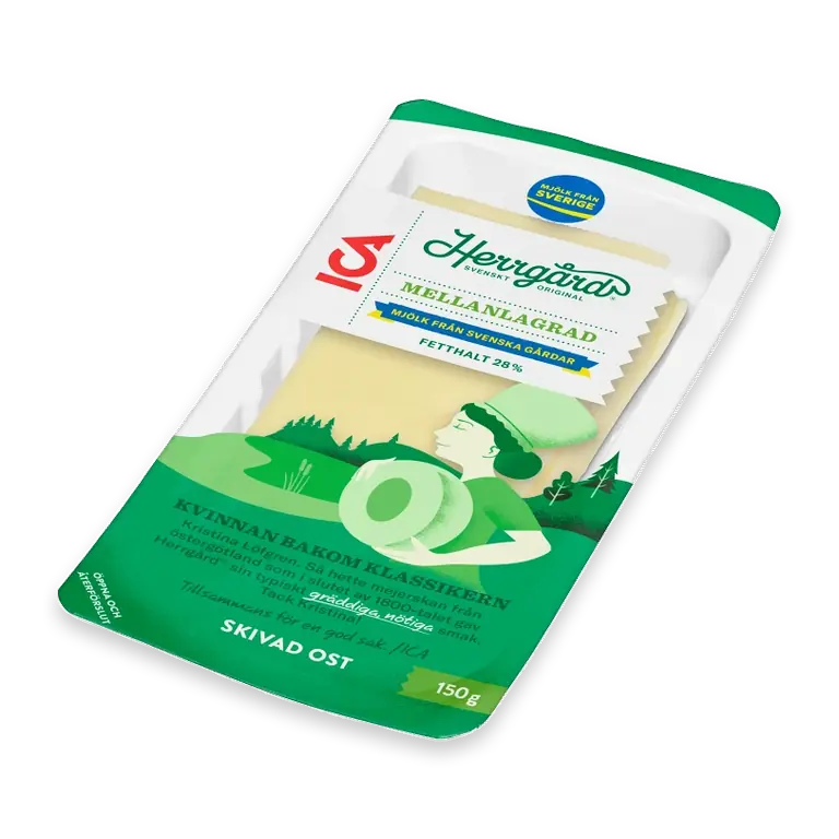 Herrgård 28% mellanlagrad skivad 150g