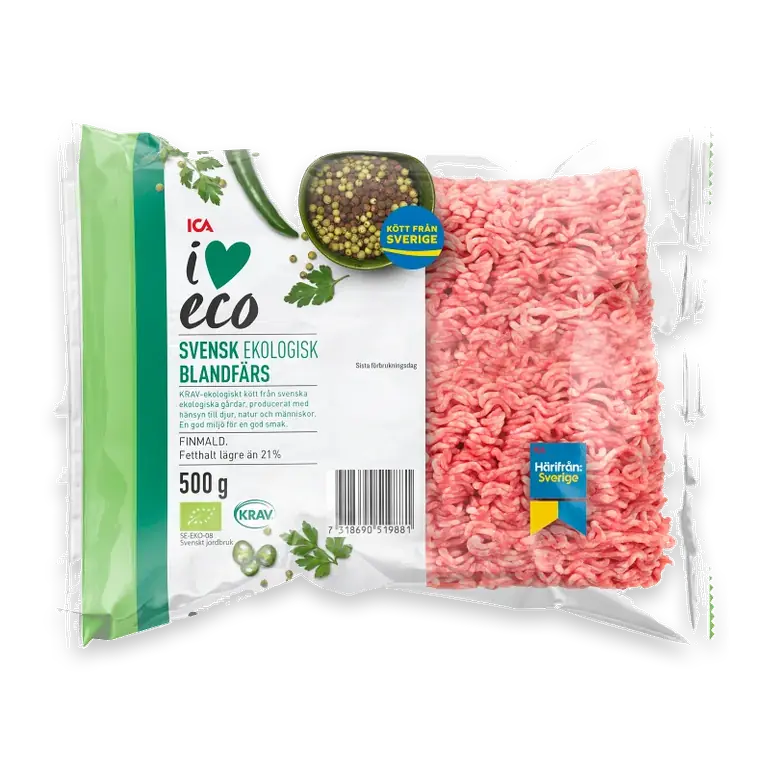 Blandfärs Färsk 50/50 21% 500g KRAV