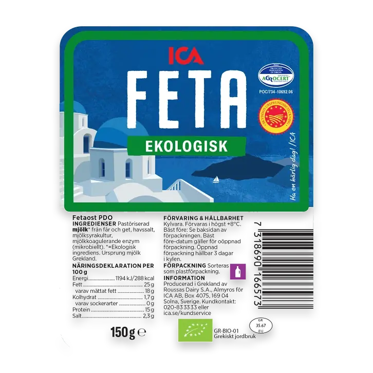 Fetaost Ekologisk 150g ICA