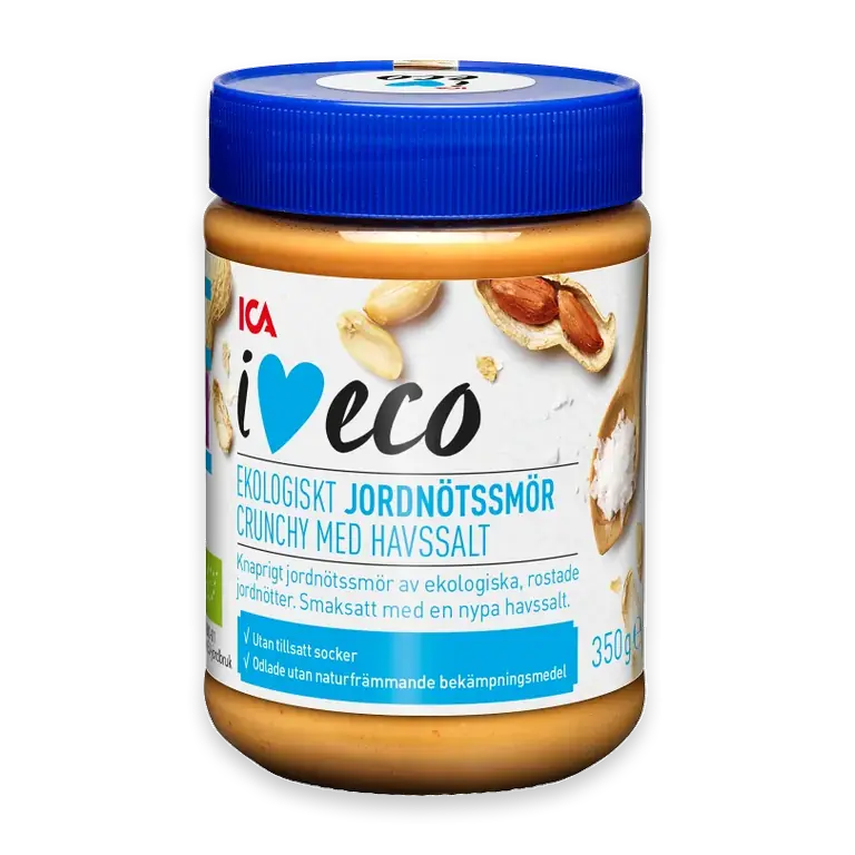 Jordnötssmör Crunchy med havssalt 350g KRAV