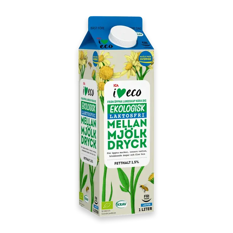 Mellanmjölksdryck Laktosfri 1,5% 1l KRAV