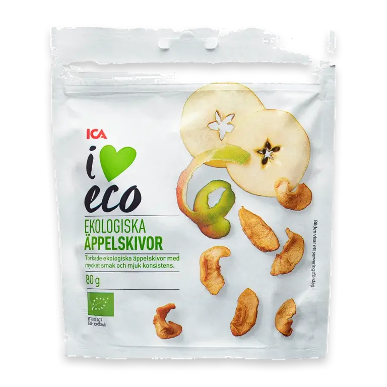 Torkade äppelskivor Ekologisk 80g