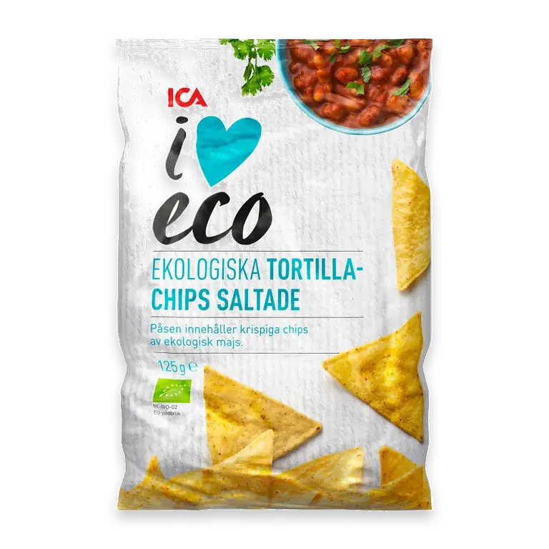 Tortillachips Lättsaltade Ekologisk 125g