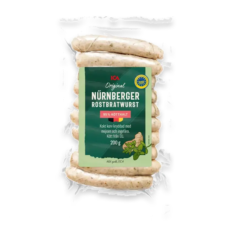 Korv Nürnberger 95% Kötthalt 200g