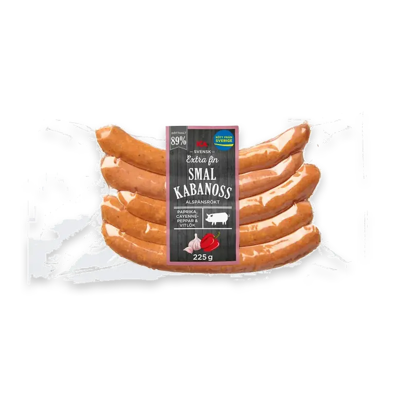 Kryddkorv Kabanoss Smal Extra Fin 89% kötthalt 225g