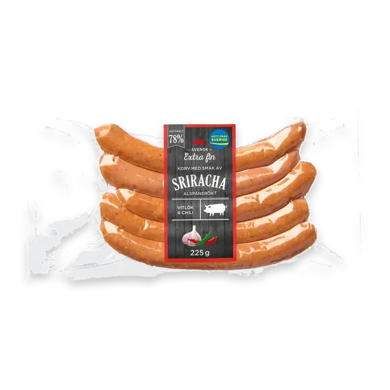 Kryddkorv Sriracha Extra Fin 78% Kötthalt 225g