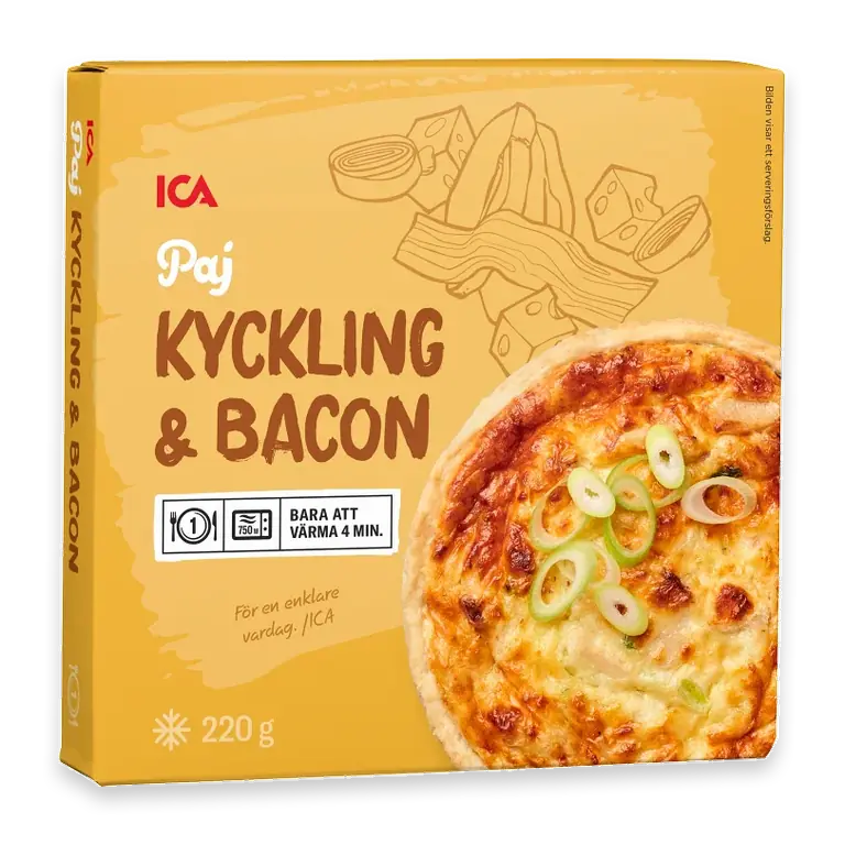 Kyckling & baconpaj Fryst 220g