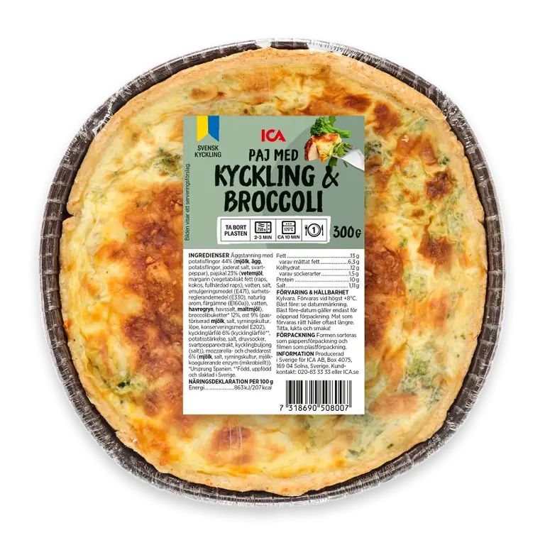Kyckling & Broccolipaj 300g