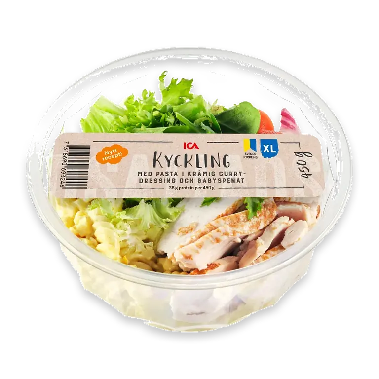 Kycklingsallad med Pasta i Krämig Currydressing XL 450g