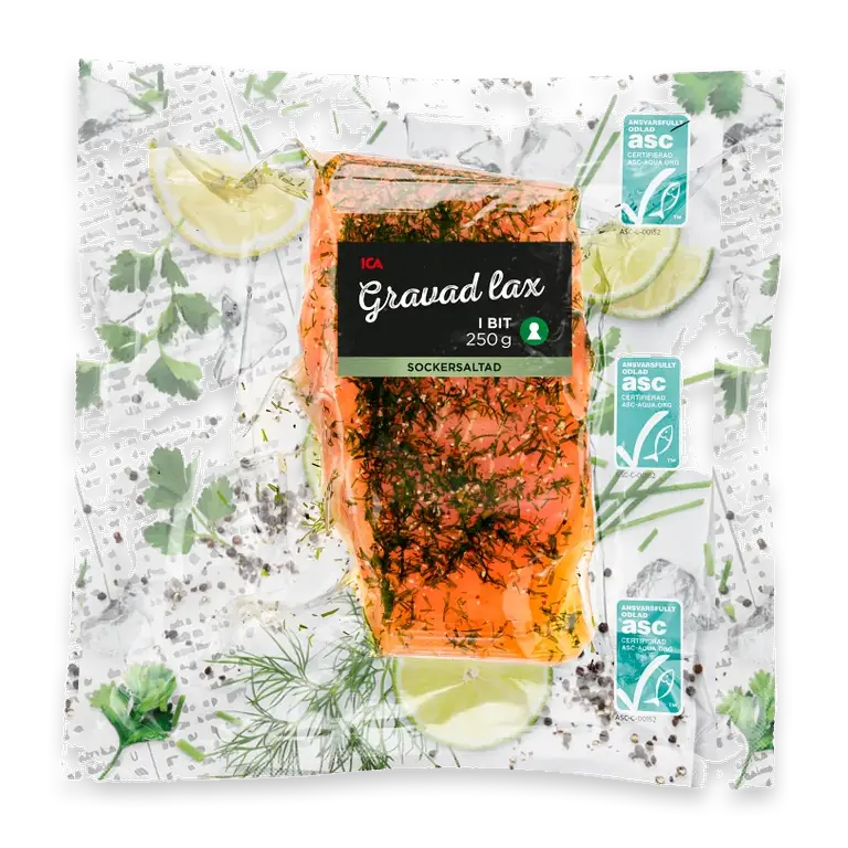 Lax Färsk Gravad i bit 250g Miljömärkt