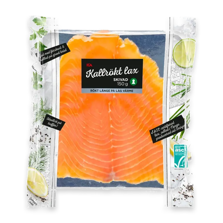 Lax Färsk Kallrökt 150g Miljömärkt