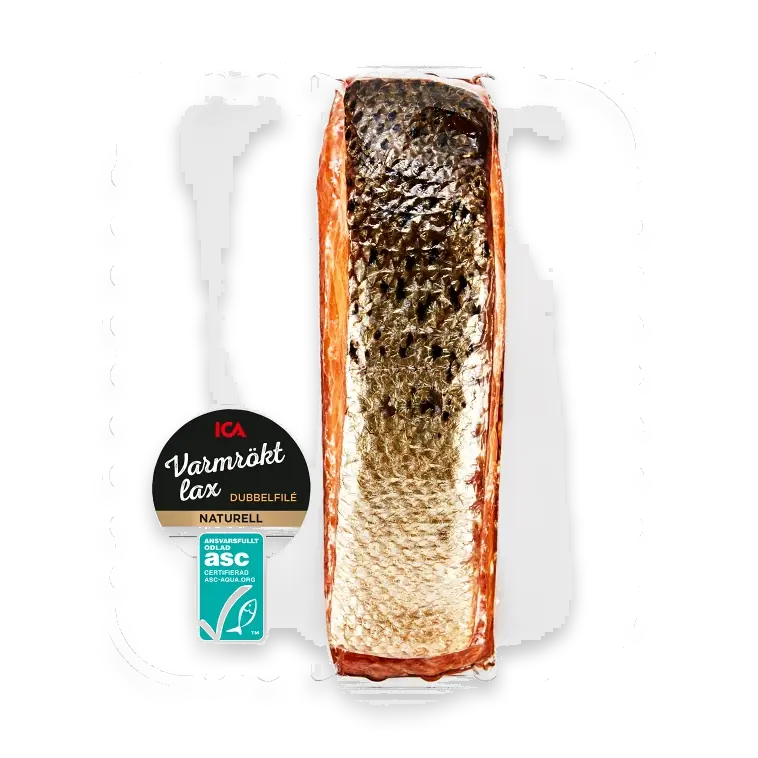 Lax Färsk Varmrökt Dubbelfilé ca 300g Miljömärkt