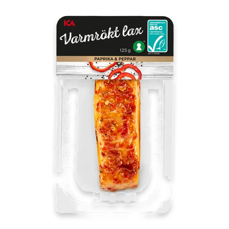 Lax Färsk Varmrökt Paprika & Peppar 125g Miljömärkt