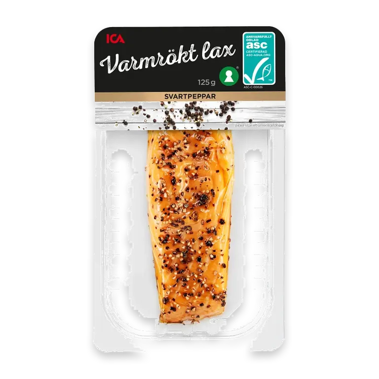 Lax Färsk Varmrökt Peppar 125g Miljömärkt