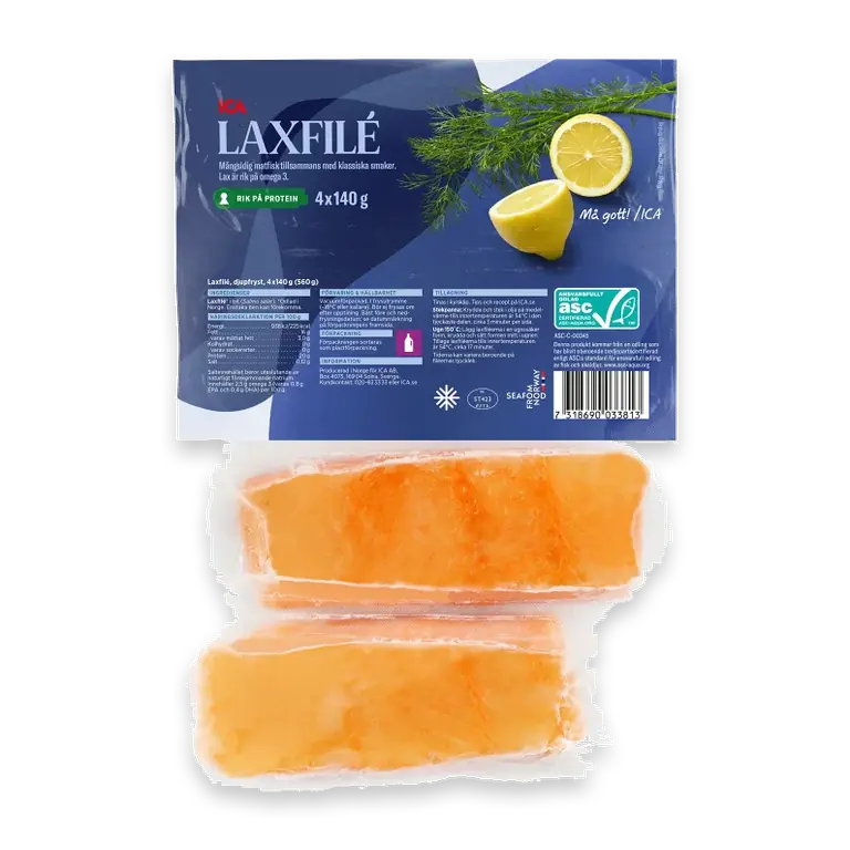 Laxfilé Fryst 4-p 560g
