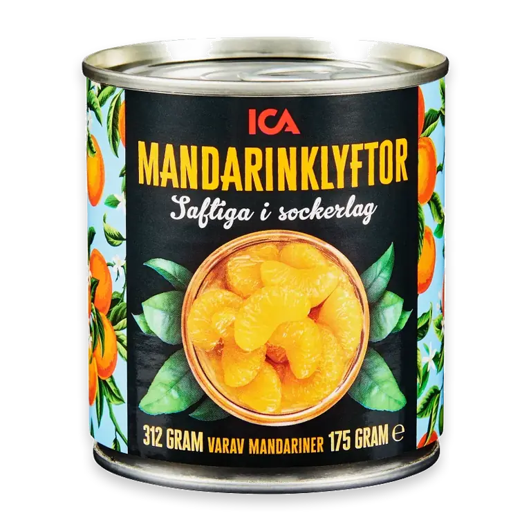 Mandarinklyftor i sockerlag 312g