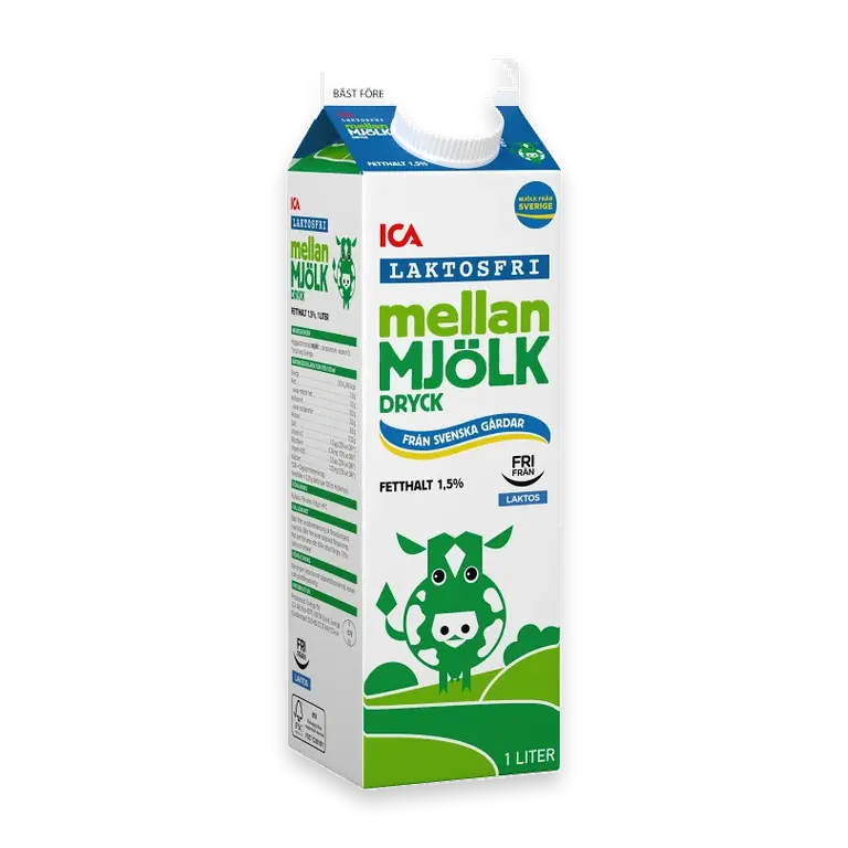 Mellanmjölkdryck Laktosfri 1,5% 1l