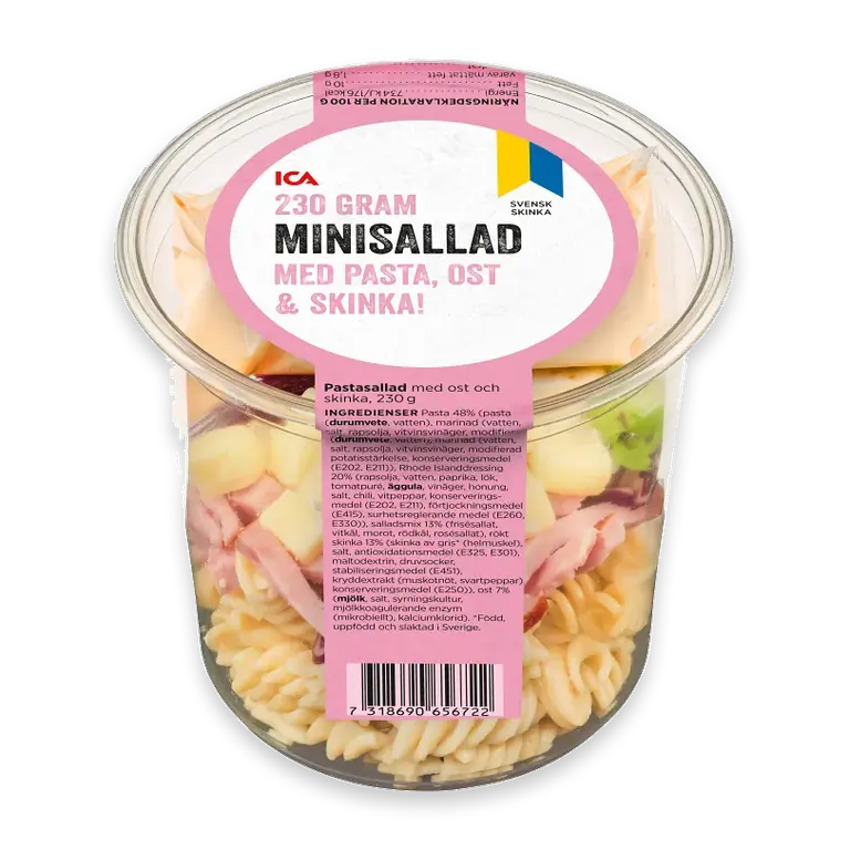 Minisallad med Pasta Ost och Skinka 230g