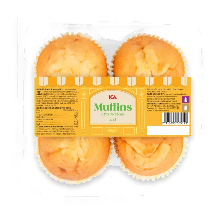 Muffins citron 4-p 300g
