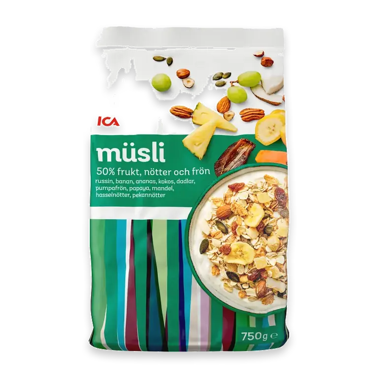 Müsli 50% Frukt & nötter 750g