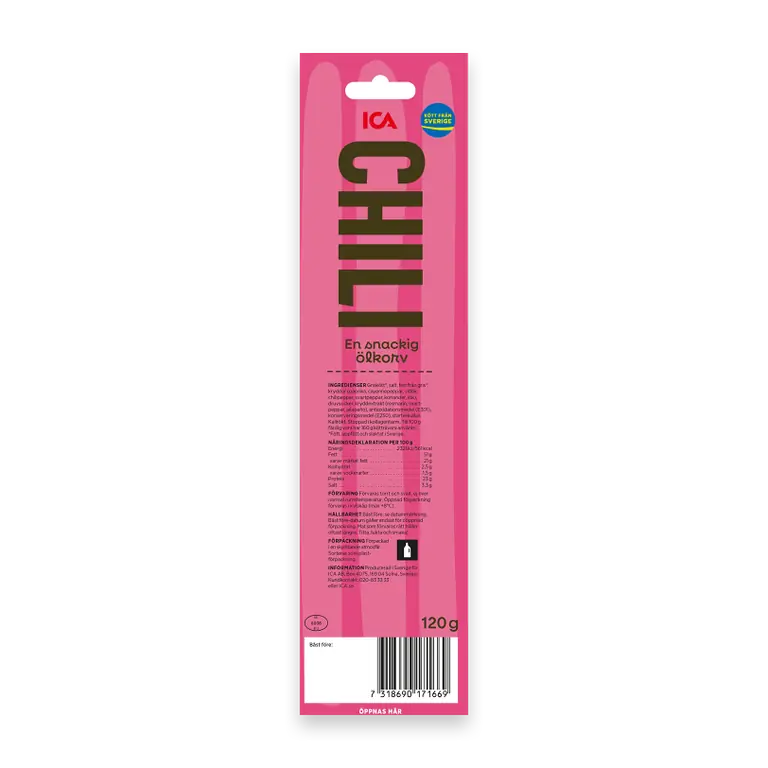 Ölkorv Chili mellanstark och kryddig 3-p 120g