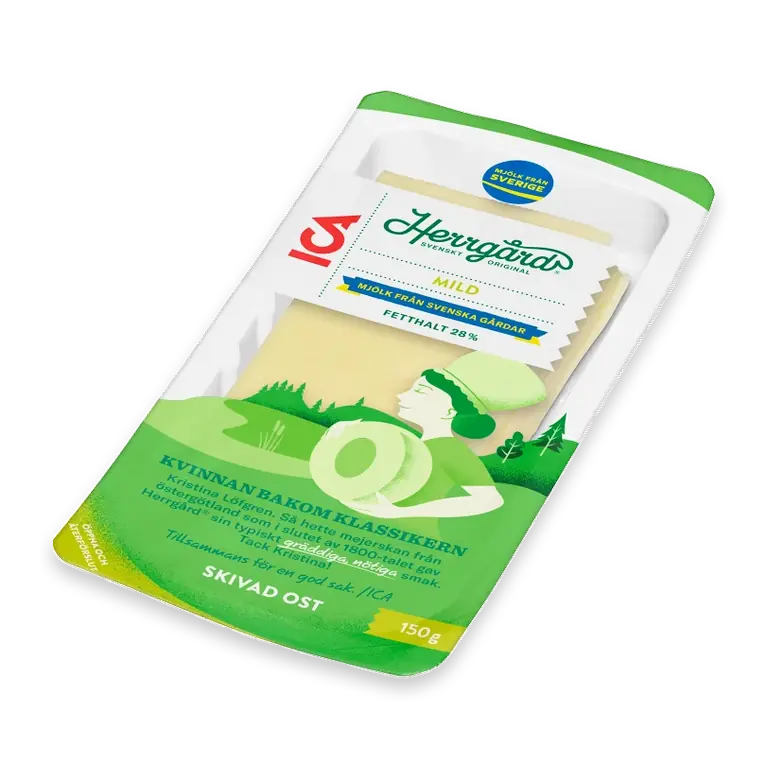 Ost Herrgård mild skivad 28% 150g