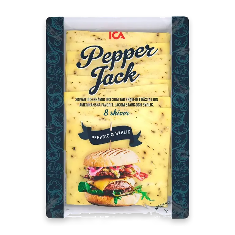 Ost Pepper Jack Skivad 20g 8-p