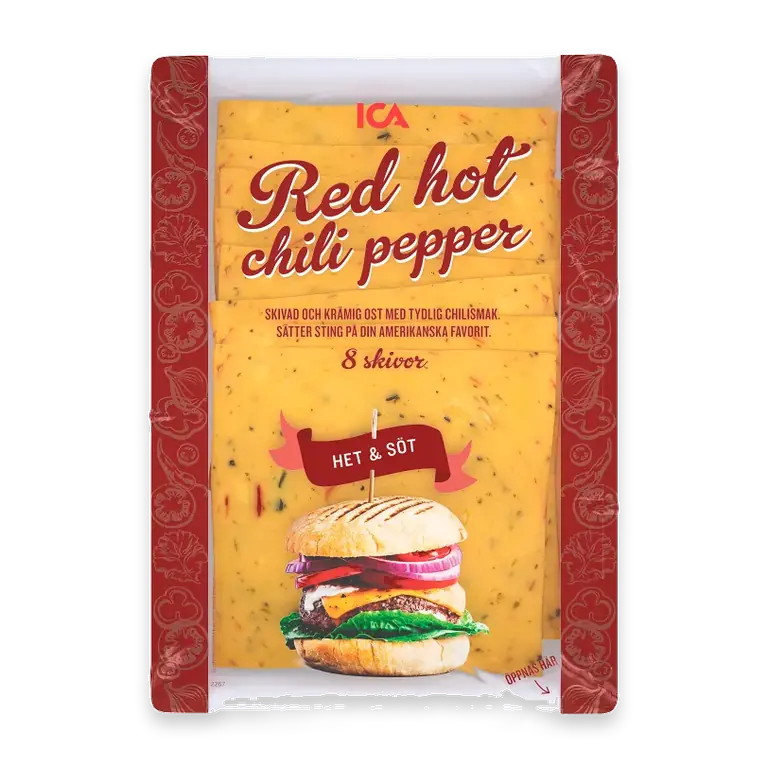 Ost Red Hot chili pepper skivad 20g 8-p