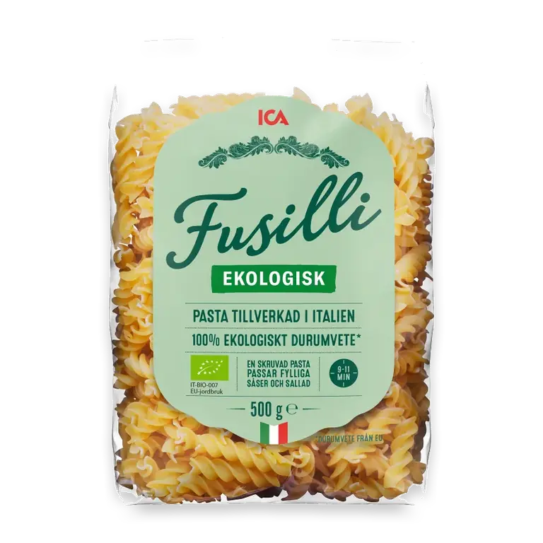 Pasta Fusilli Ekologisk 500g ICA I love eco
