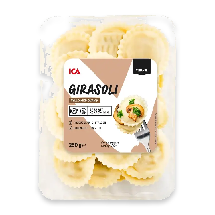 Pasta girasoli svampfyllning vegansk 250g