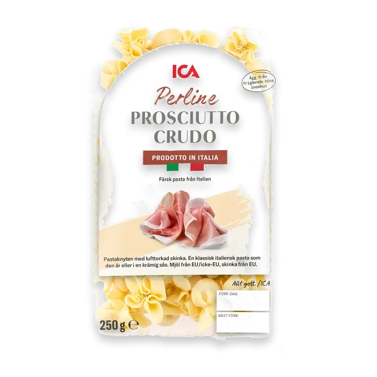 Pasta Perline Prosciutto Crudo Färsk 250g