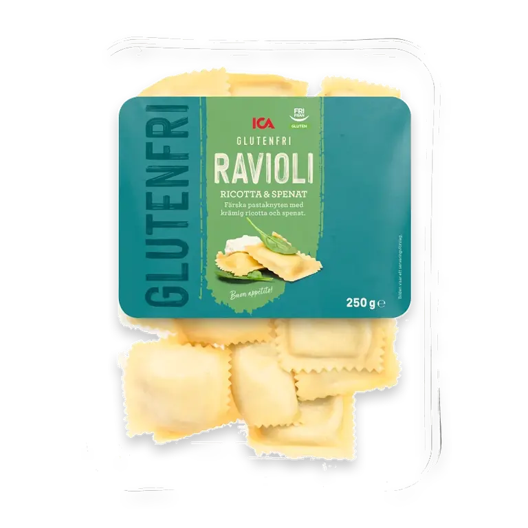 Pasta Ravioli Ricotta och Spenat Glutenfri Färsk 250g