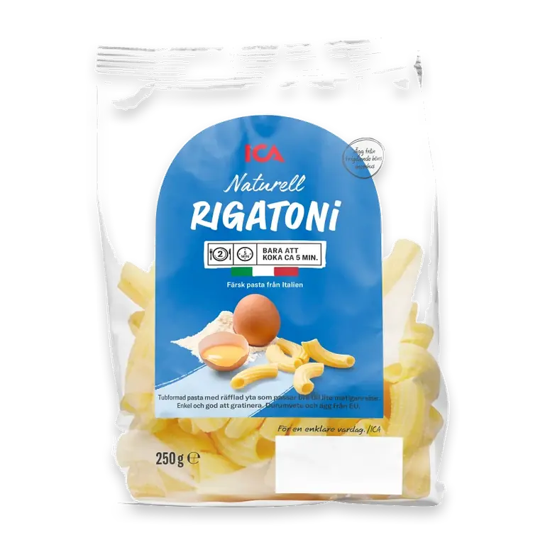 Pasta Rigatoni Naturell Färsk 250g