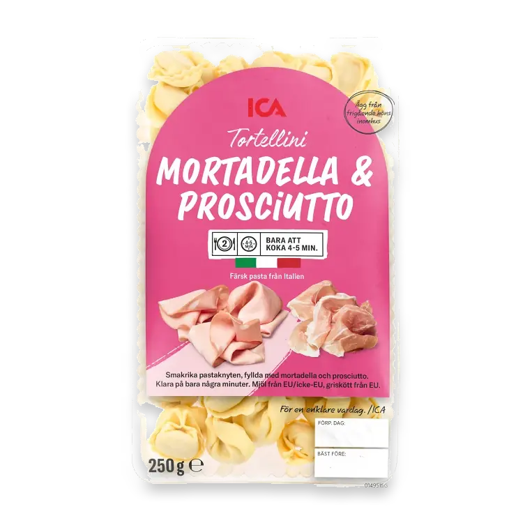 Pasta Tortellini Mortadella och Prosciutto Färsk 250g