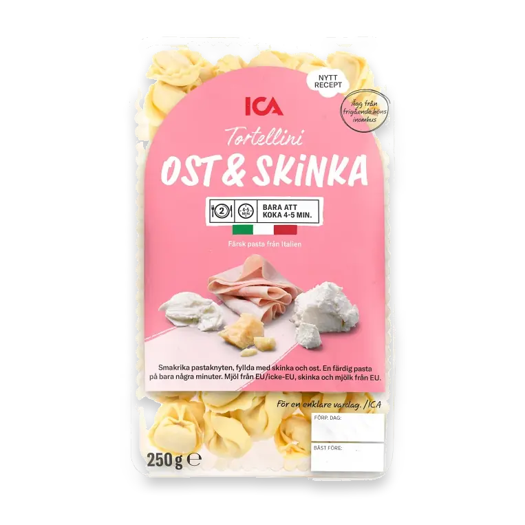 Pasta Tortellini Ost och Skinka Färsk 250g