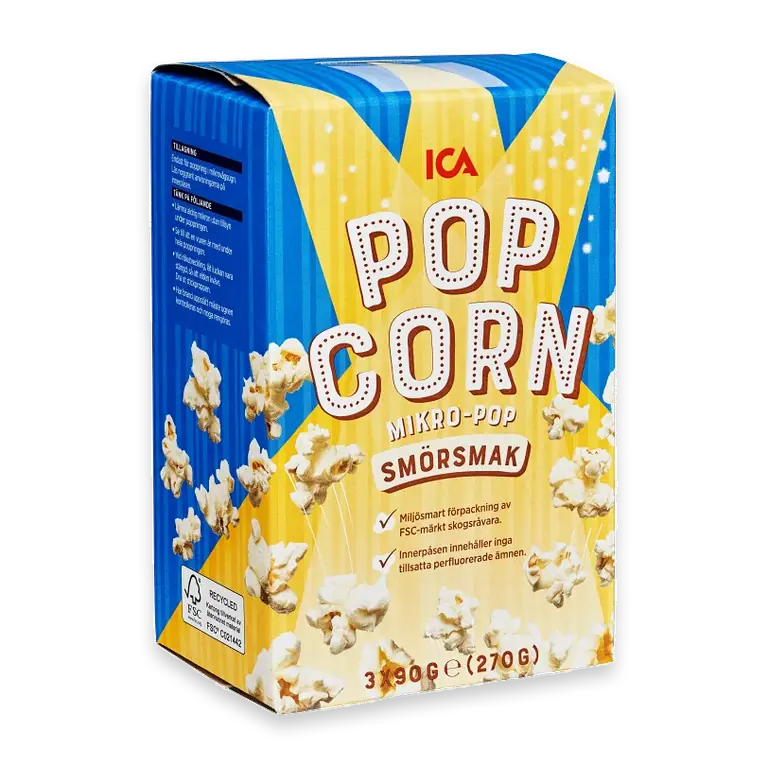 Popcorn Mikropopcorn smörsmak 3-p 270g