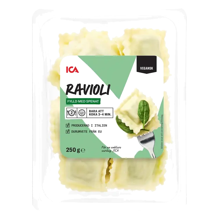 Ravioli Färsk med Spenat Vegansk 250g