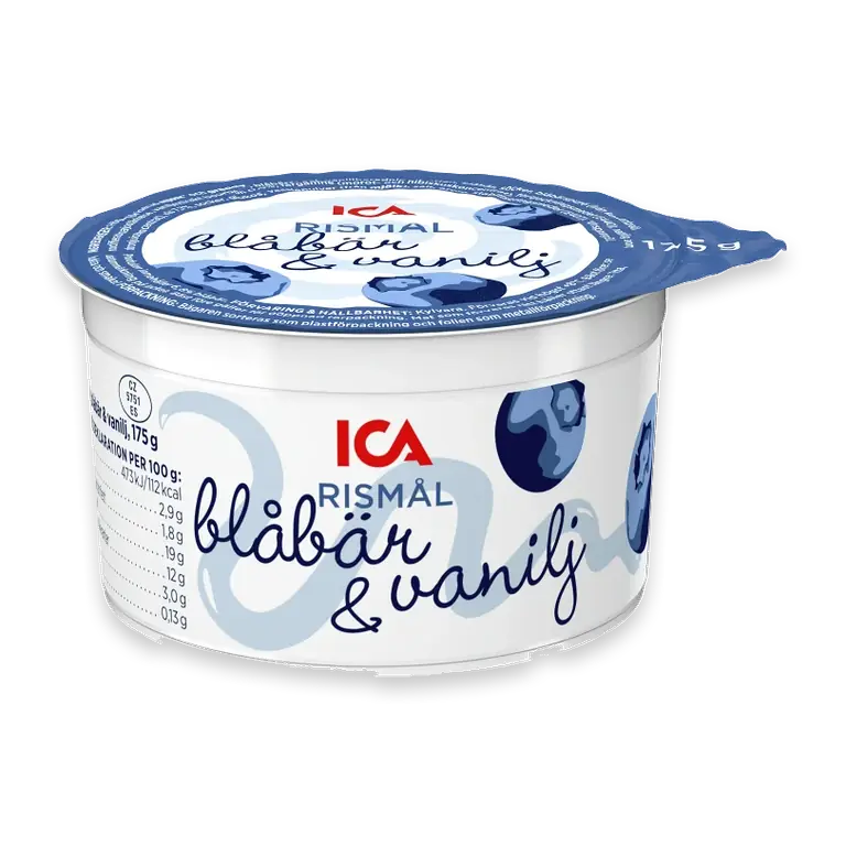 Rismål Blåbär Vanilj 2,9% 175g