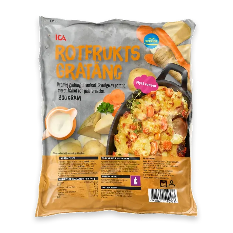 Rotfruktsgratäng 800g