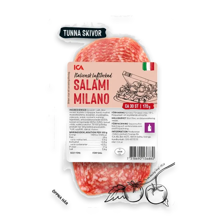 Salami Milano Tunna skivor 170g