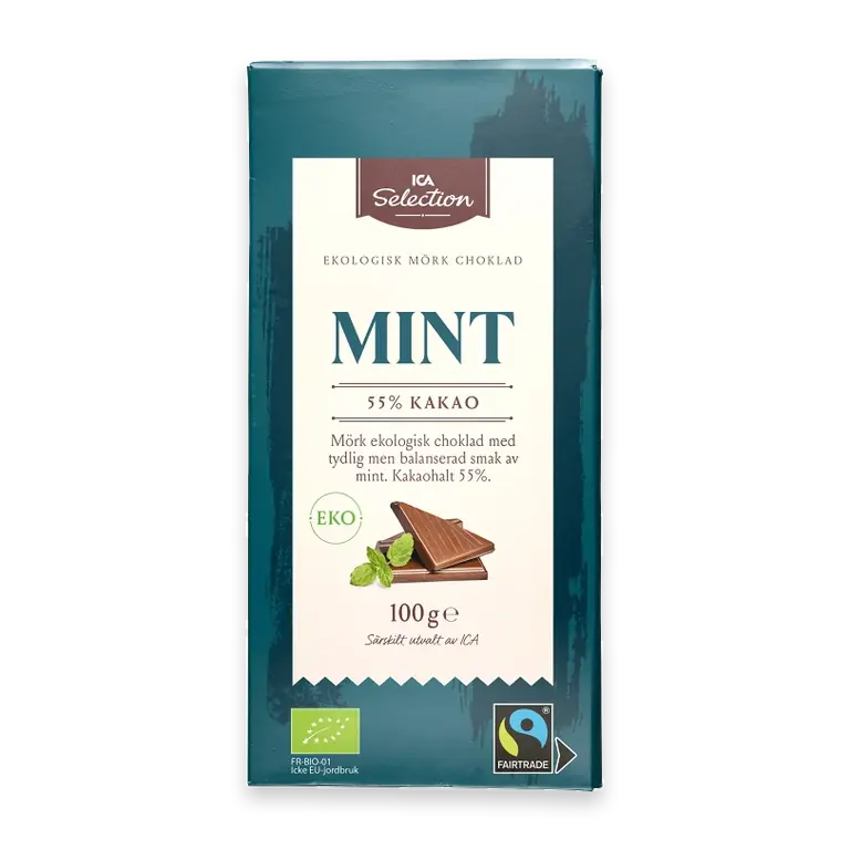 Chokladkaka Mint Mörk Choklad 55% 100g