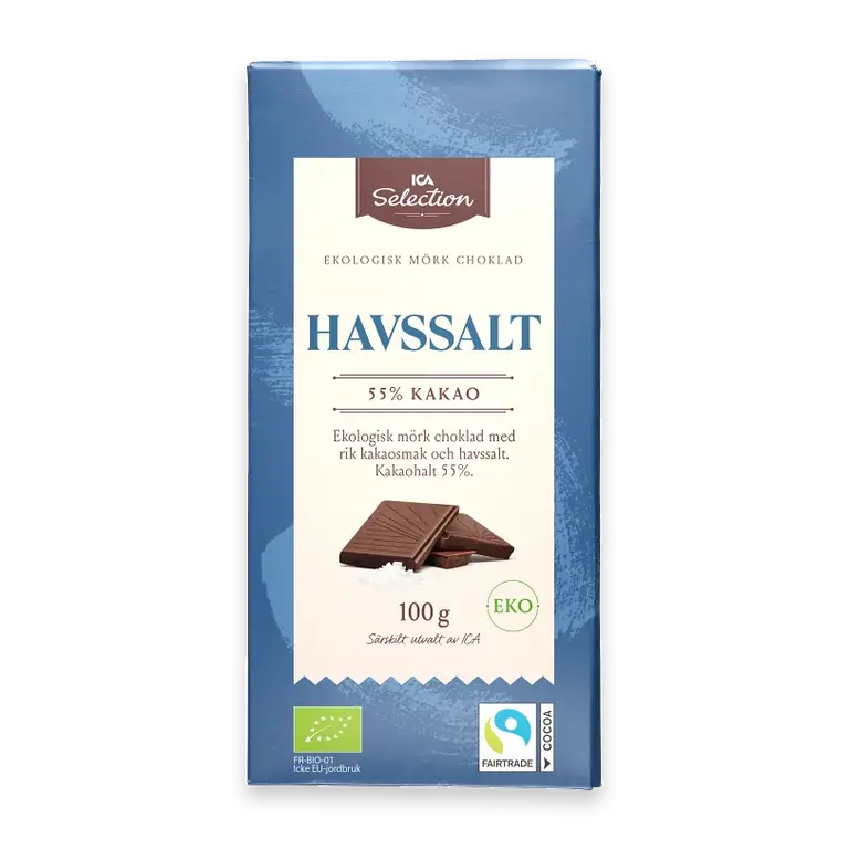 Chokladkakor Mörk choklad Havssalt eko 100g