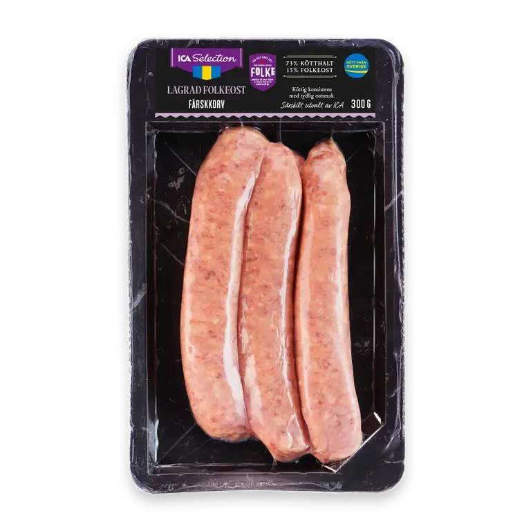 Färskkorv lagrad Folkeost 300g