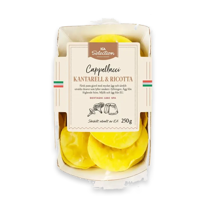 Pasta Cappellacci Kantarell Ricotta Färsk 250g