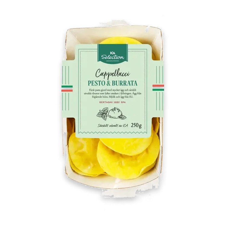 Pasta Cappellacci Pesto och Burrata Färsk 250g